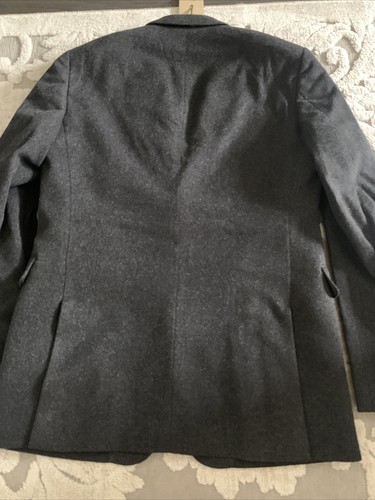 Authentic New BURBERRY Men Dark Gray MADDOX Slim CASHMERE Blazer Jacket 36 US S - Picture 11 of 14