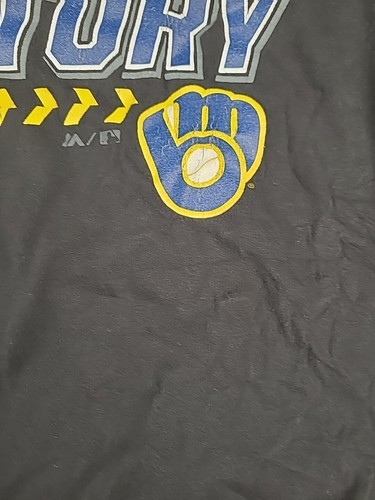 MILWAUKEE BREWERS BASEBALL Shirt Lot Men's Majestic Playoffs Braun Cain Yelich - Picture 3 of 11
