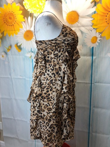 Charter Club SIZE 12 Animal Print Ruffle Cocktail Sweatheart Neckline Dress - Picture 3 of 6