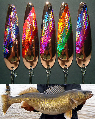 Copper SMOOTH 3 7/8'' Flutter Spoons  Walleye Candy .016