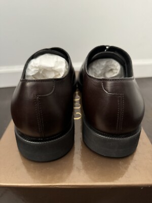 $995 Gucci Brown Leather Lace Up Oxford Dress Shoes 8 9.5 NEW Gucci Mens Leather Lace Up Oxford Dress Shoes Brown Size  main image 4
