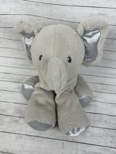 Baby GUND Bubbles Elephant Lovey Plush Beans Satin Gray 4048399