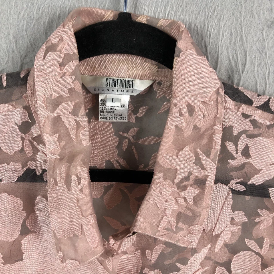 Top Stonebridge para mujer grande rosa puro femenino rayón lino artístico hada Foto 4 de 4