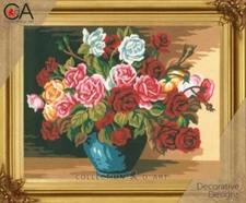 "Roses"  Printed Needlepoint Tapestry  Kit  6117K