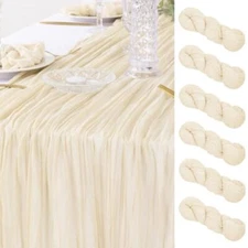 Beige Cheeesecloth Table Runner Spring Sheer Cream Table 6 Pack Beige Cream