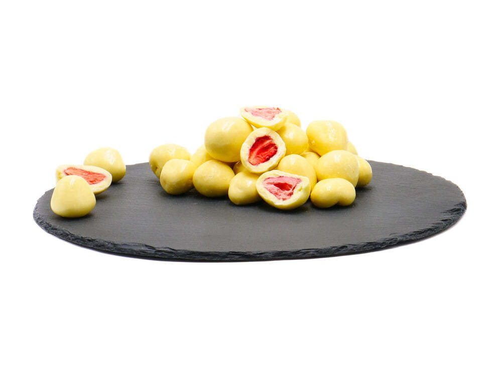Erdbeeren gefriergetrocknet mit Joghurt-Schokolade schokolierte Früchte 100g-1kg