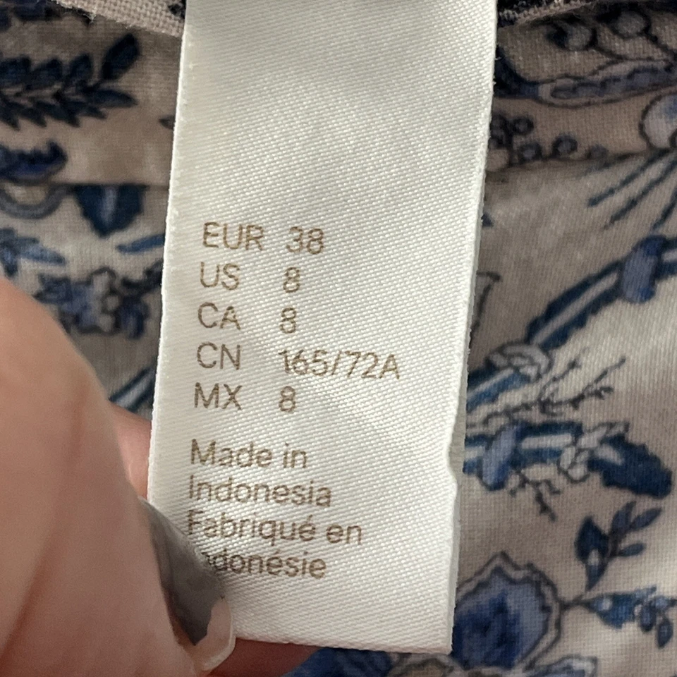 H&M 休闲短裤女式 8 几何蓝色拉裤 — 第 3/4 张图片