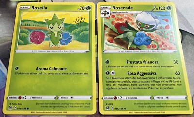 Pokemon Karten Set Verlorener Ursprung DEU: ROSELIA - ROSERADE 014-015/196