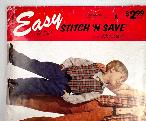 1994 McCall's 7205 Stitch'N Save Sewing Pattern Boys Vest Shirt Pants Size 3-6 - Picture 2 of 8
