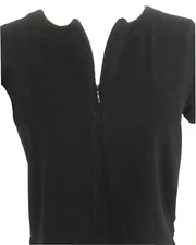 Kavu Short Sleeve 1/4 Zip Black Shirt Women's Sz XL Cotton Spandex Top Tee Shirt