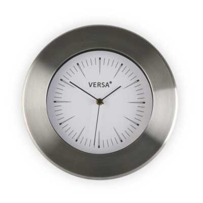 Wanduhr aus Aluminium weiß silber D. 30,5cm Versa Home WA