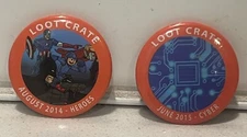 Loot Crate June 2015 Cyber Microchip August 2014 Heroes Button Badge Pin Orange