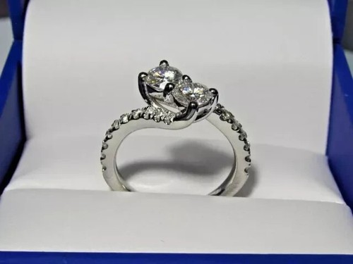 Lab-Created Diamond Round Cut 14k White Gold Plated 2Ct Women's Engagement Ring