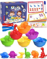 Yetonamr Montessori Counting Dinosaurs Educational Toy Set for Kids