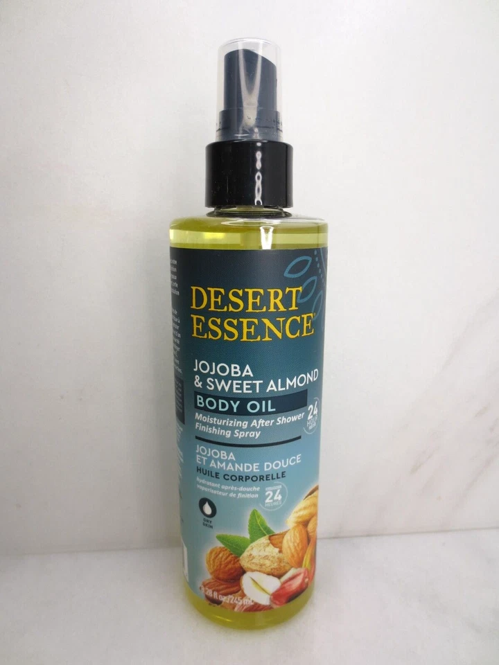 DESERT ESSENCE JOJOBA & SWEET ALMOND BODY OIL AFTER SHOWER 8.28 OZ NWOB SET OF 2 - Image 2 of 4
