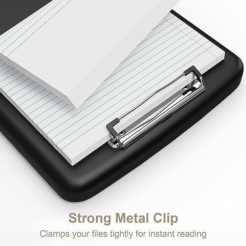 Clipboard with Storage, 8.5x11" Storage Clipboards with Pen Holder and A4 Black - Picture 4 of 6