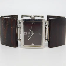 FOSSIL F2 ES-1540 Wooden Quartz Analog Women's Watch Sz. 6" New Battery