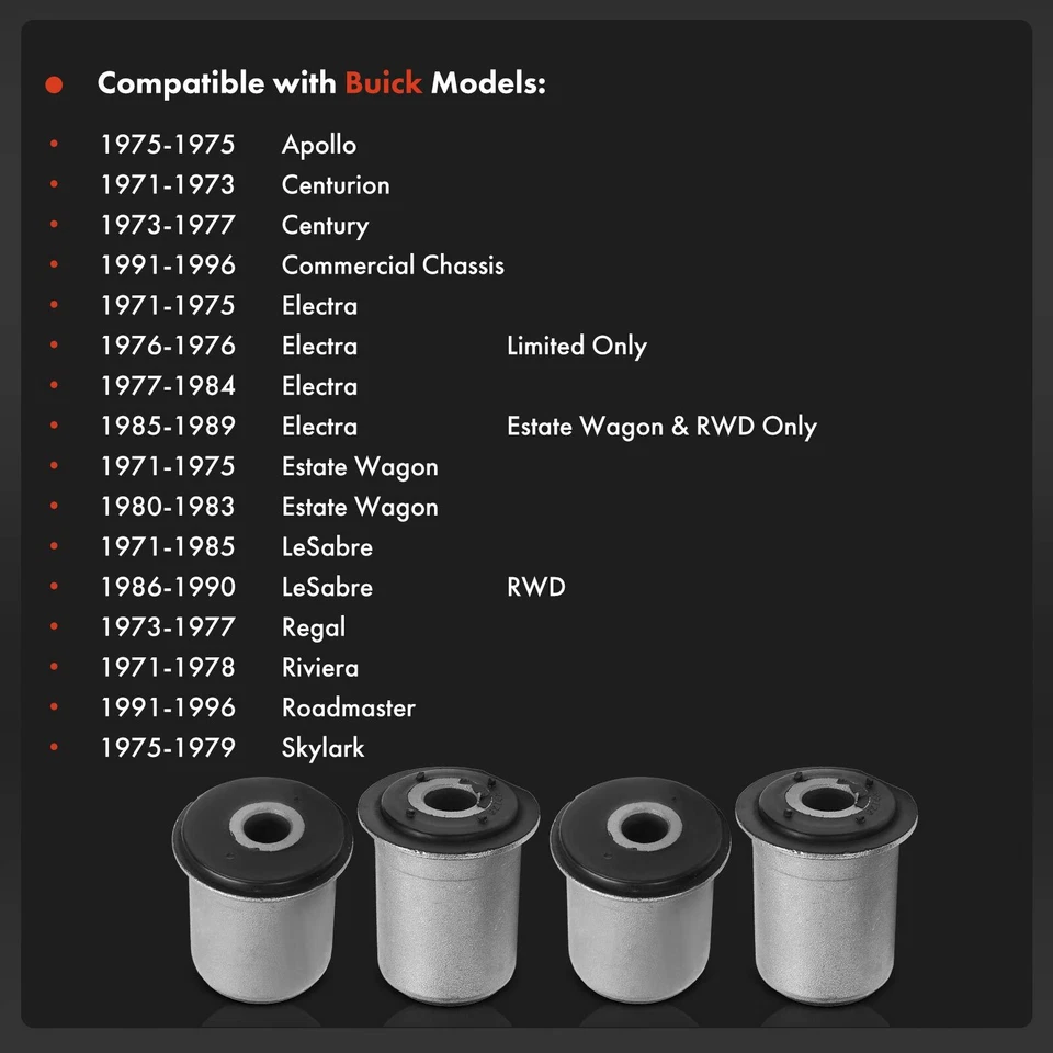 4x Front Lower Control Arm Bushing for Buick Regal Olds 98 Cadillac GMC Pontiac - Image 2 of 4