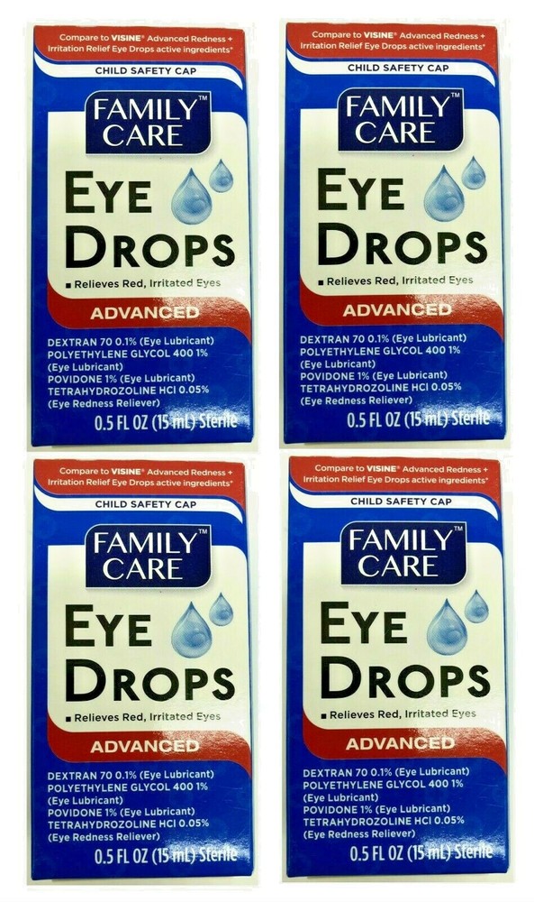 4X Eye Drops for Red Irritated Eyes 0.5 oz 15ml Sealed Pack
