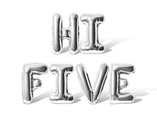 HI FIVE Letter Balloon Banner - 5th Birthday Party Decorations - 5 Years Old