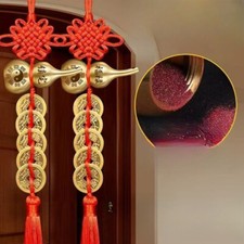 Pure copper gourd Chinese knot fringed pendant Wangcai Wangjiayuan auspicious