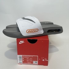 Nike Max Cirro Slides Sandals  White Gray Orange Platinum  DC1460-005 Men  s 8