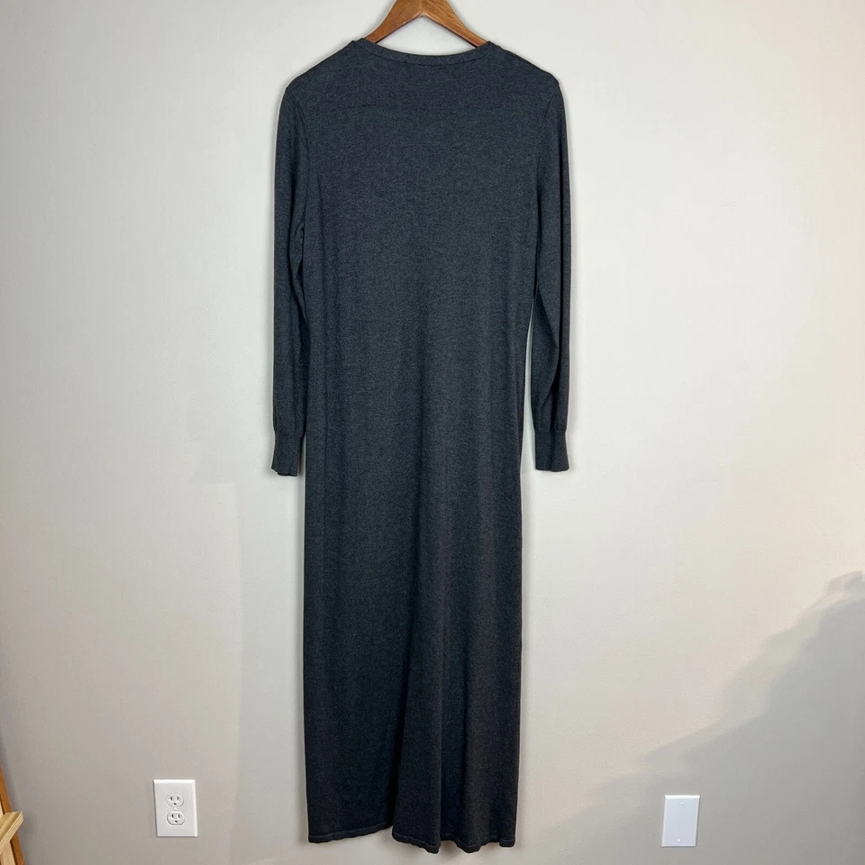 Кардиган Spiegel Duster свитер женский большой серый на пуговицах хлопок ангорский карман - Изображение 4 из 4