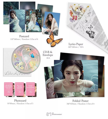 IRENE LIKE A FLOWER The 1st Mini Album PHOTO BOOK Ver/CD+Book+3 Card+Poster+GIFT - Picture 2 of 10