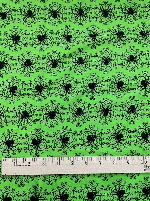 Halloween Fantasmas Y Necrófagos Windham Telas My ❤️ KT Arañas Verdes POR 44" 36359 Foto 3 de 4