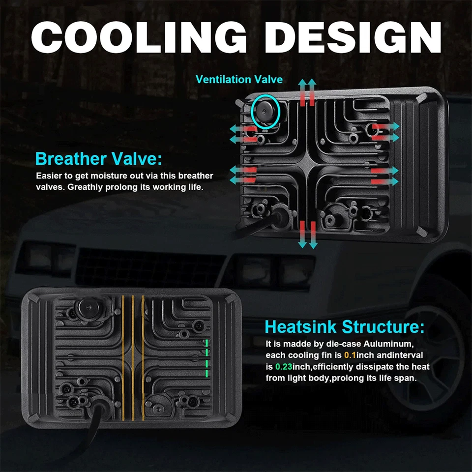 Faros LED 4x6" haz de sellado alto/bajo DRL H4 4 piezas para Ford LTL9000 CLT9000 CL9000 Foto 4 de 4