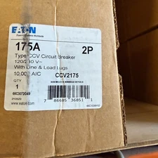 EATON CCV2175 BREAKER 2POLE 175A 120/240V LINE/LOAD LUGS NEW READY TO SHIP