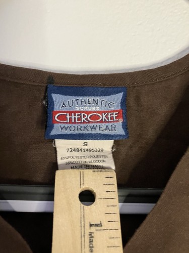Cherokee Brown V-Neck Scrub Top Medical Uniform Small - Picture 4 of 7