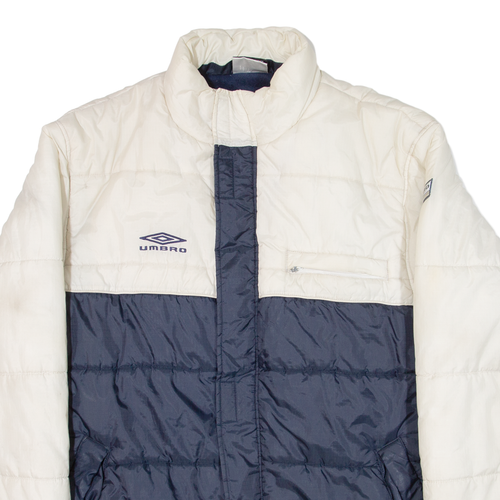 UMBRO Insulated Fleece Lined Mens Puffer Jacket Blue Nylon XL - Picture 2 of 6