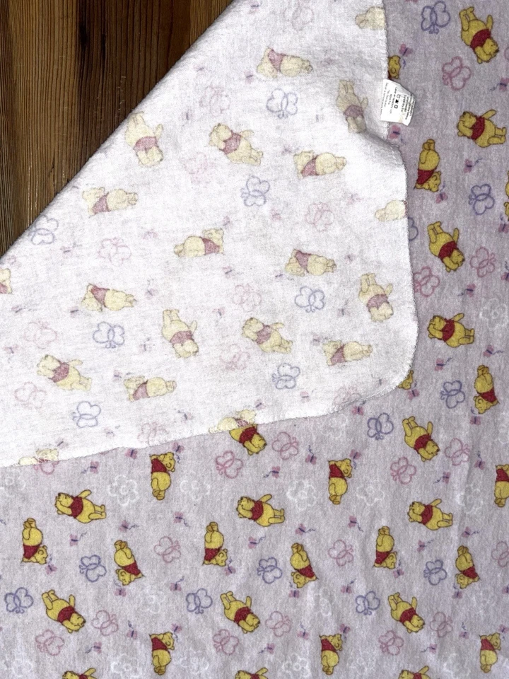 Lote de 2 cobertores receptores de algodão Disney Winnie The Pooh bebê rosa branco 23x26 - Imagem 4 de 4