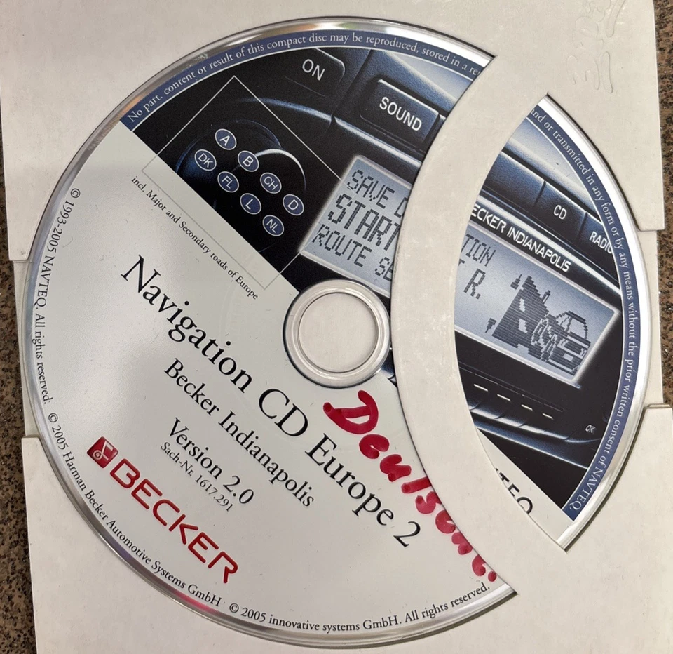 4X Org. CD NAVIGATION BECKER INDIANAPOLIS Version 2.0 EUROPA - Bild 4 von 4