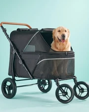 Pet Stroller for Large Dogs up to 110lbs, Large Pet Stroller for Multiple Pet...
