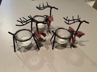 Deer Tea Light Votive Candle Holders,  Set Of 3  Brown NWOT