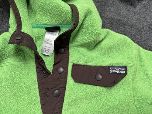 Patagonia Lightweight Snap T Hoody Boys Small (8) Green Pullover Fleece - Picture 3 of 6