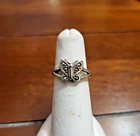 Vintage Charles Winston Sterling Silver Marcasite Butterfly ring size 6  CW 925