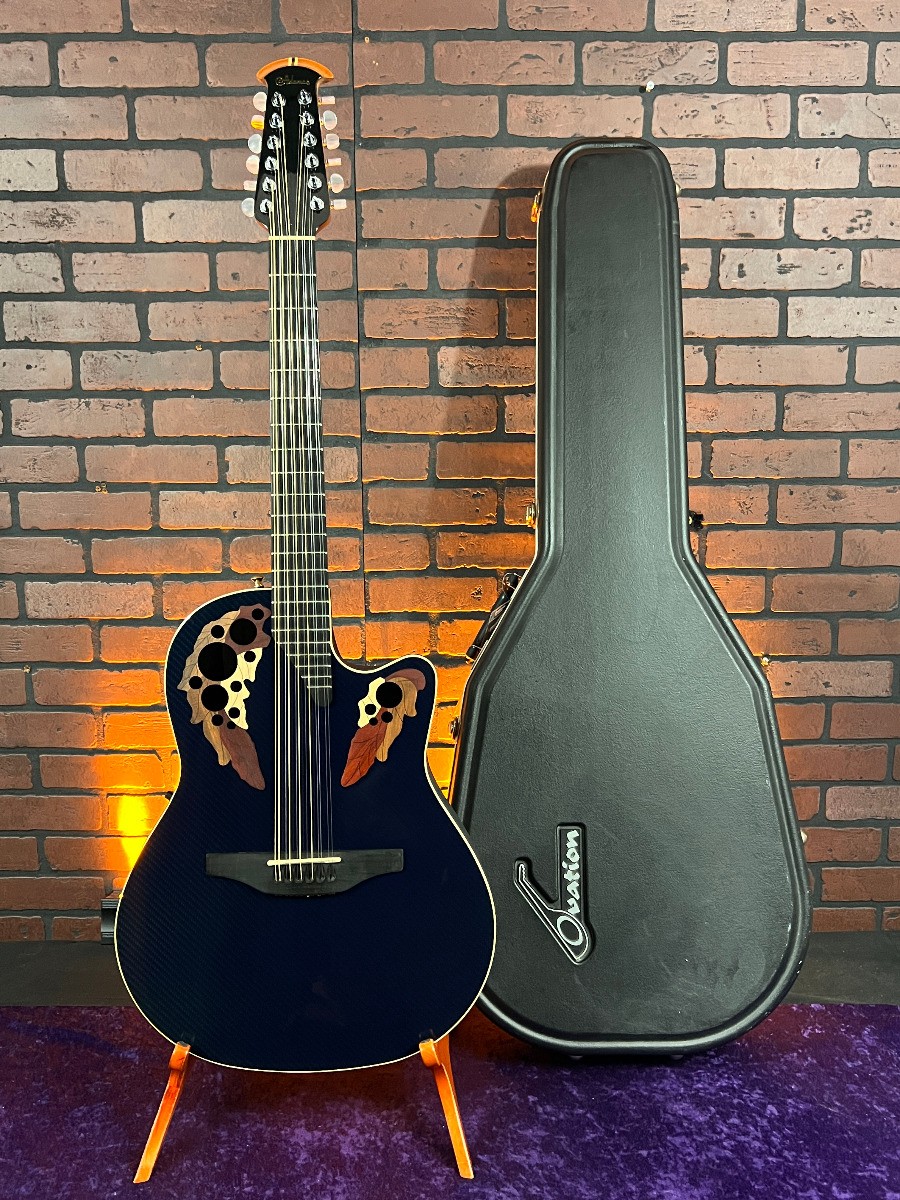 2001 Ovation Adamas W598 12 String Acoustic Electric Guitar Colbalt Blue Carb...