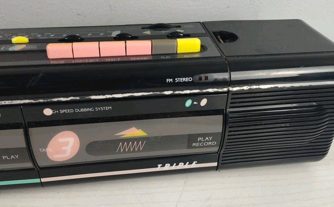 Vintage 1980's Yorx Newave FP-1010 Stereo Triple 3 Tape Player