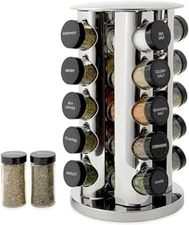 20 Jar Revolving Spice Rack Countertop Set Spices Included Refill Years Kitchens