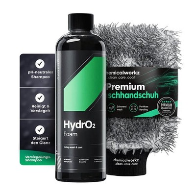 CarPro HydrO2Foam 500ml Shampoo Versiegelung + Waschhandschuh | 2-teiliges Set