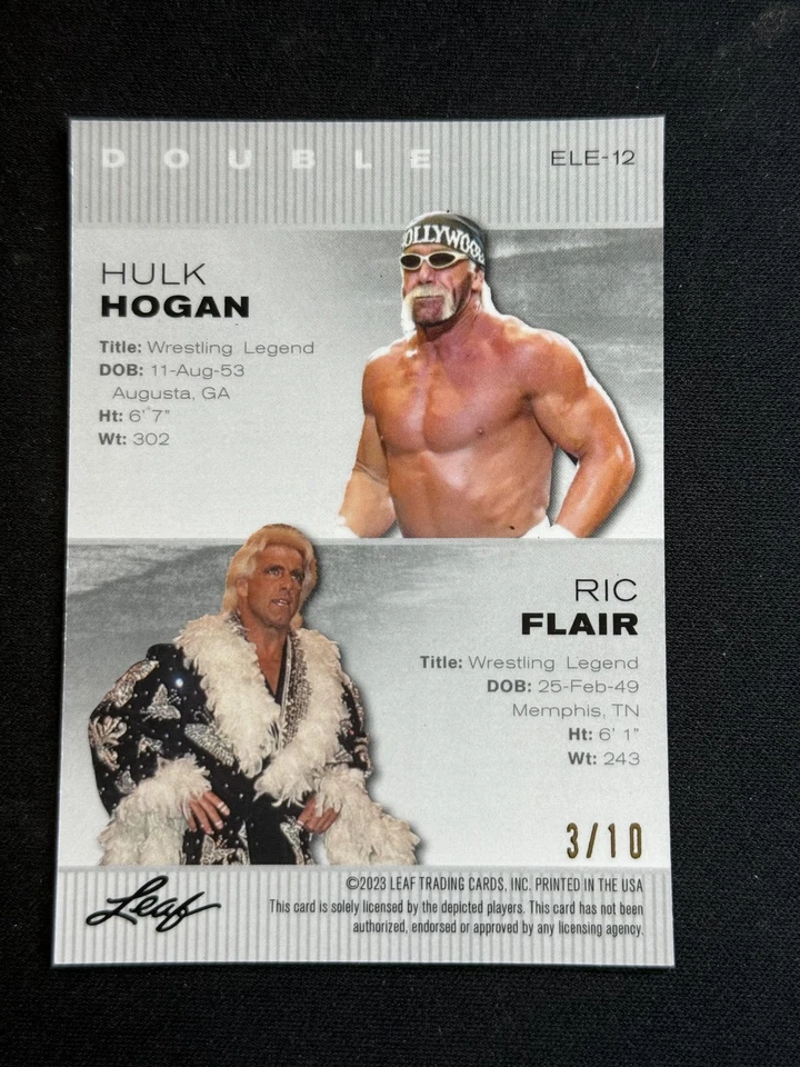 Hulk Hogan / Rick Flair 2023 Hoja Metal Doble Rosa /10 RC Foto 2 de 2