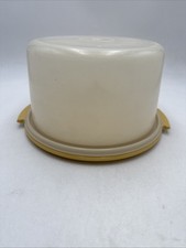 Vtg Tupperware Cake Carrier Harvest Gold 15" x 7" 683-5 684-5 LG Size W/ Lid