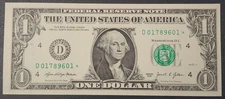 Uncirculated 2021 One Dollar ($1) *STAR* Note-Sequential Available, D District