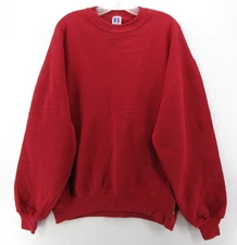 VINTAGE Russell Athletic Sweatshirt Men XL Red 90s Blank Pullover Crewneck USA