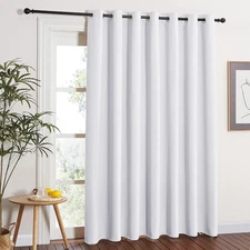Vertical Blinds Sliding Door Silver Grommet Blackout Curtains Greyish White