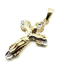 9ct Gold Diamond Crucifix Pendant 9K Yellow Gold Diamond Crucifix Pendant Gift