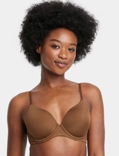 NEW Auden Brown Smooth Lightly Lined Full Coverage Comfort Wire Bra, 32B